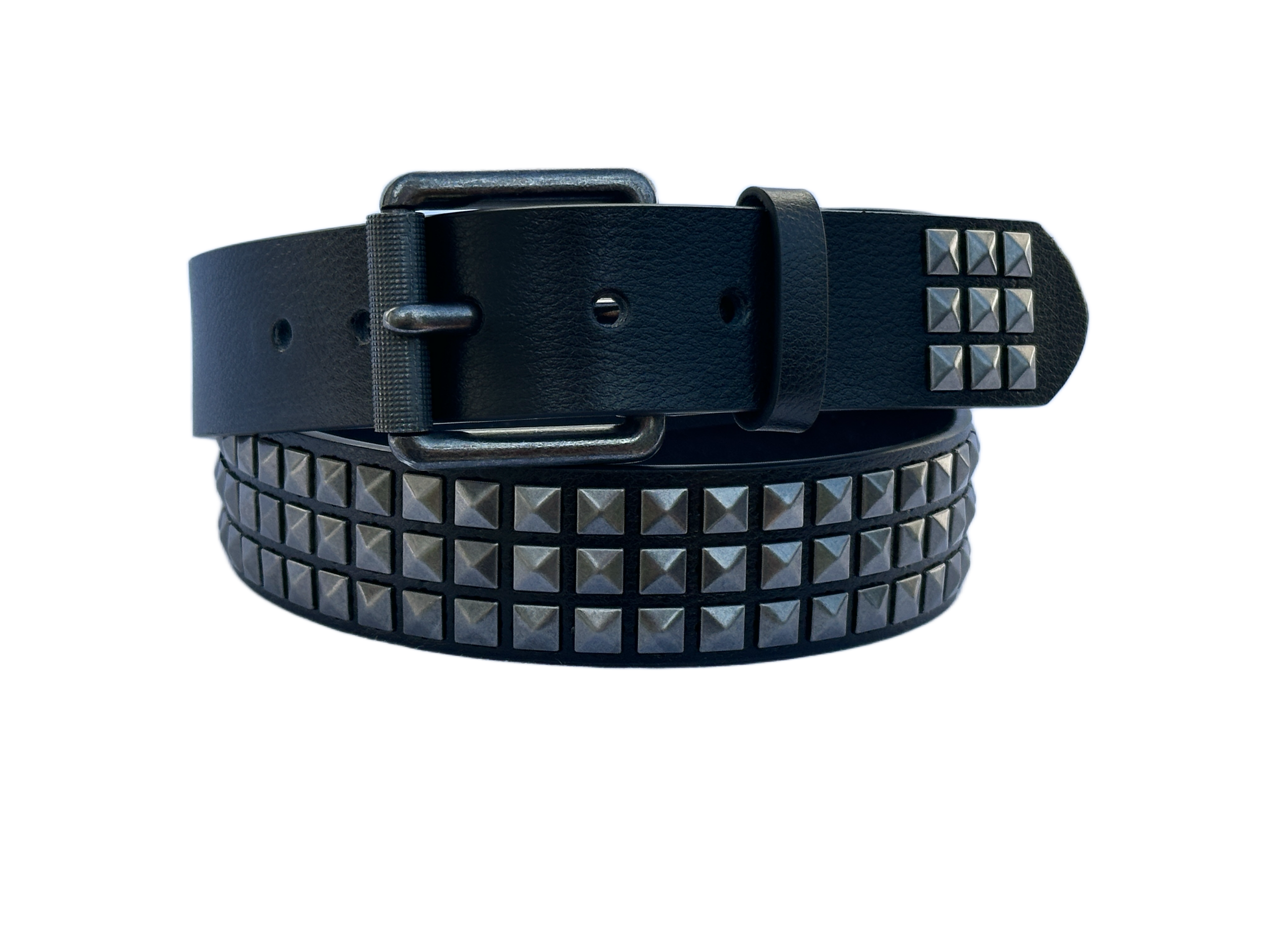 Studded Leather Belt Black