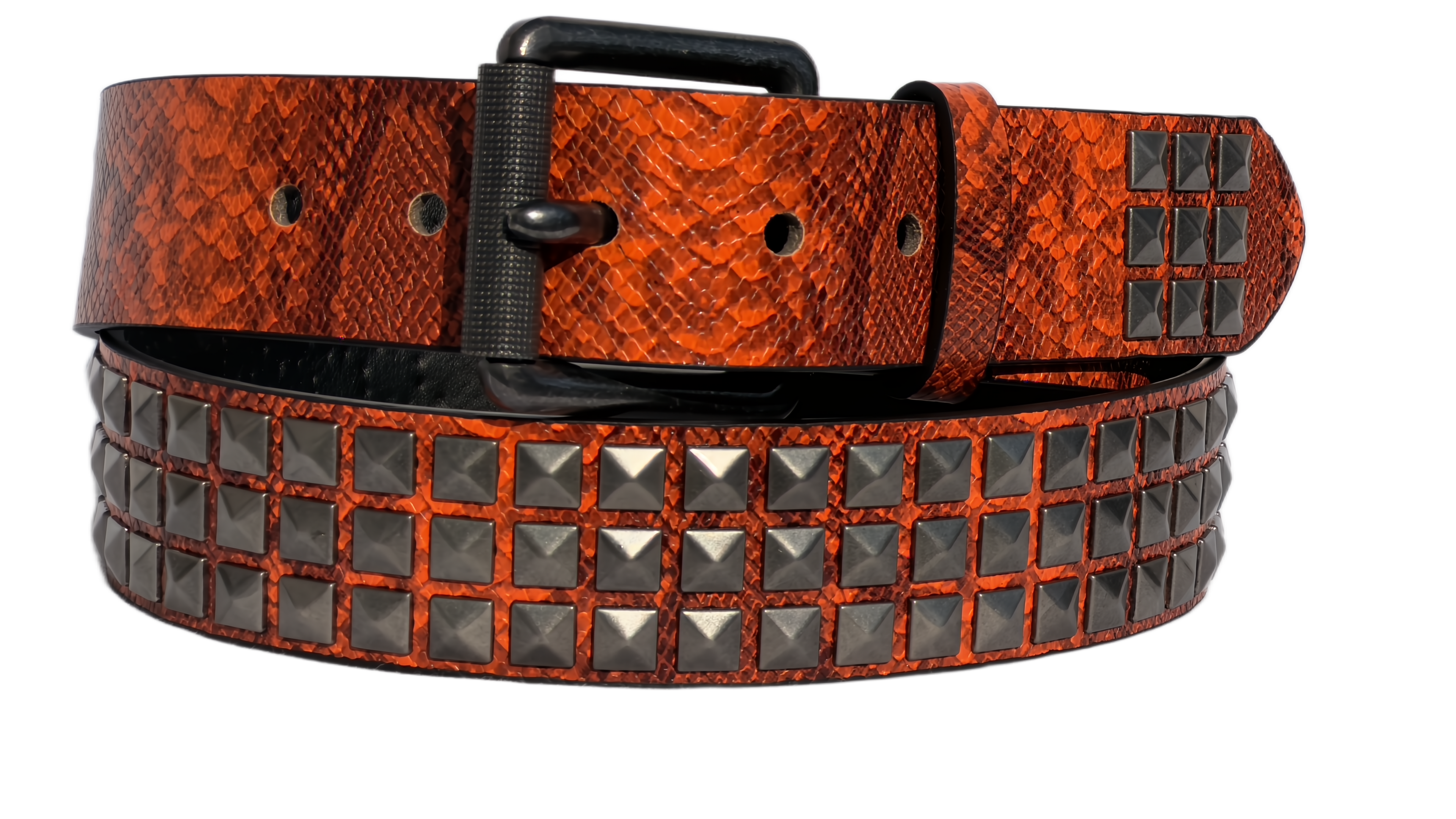 Snakeskin Belt Orange