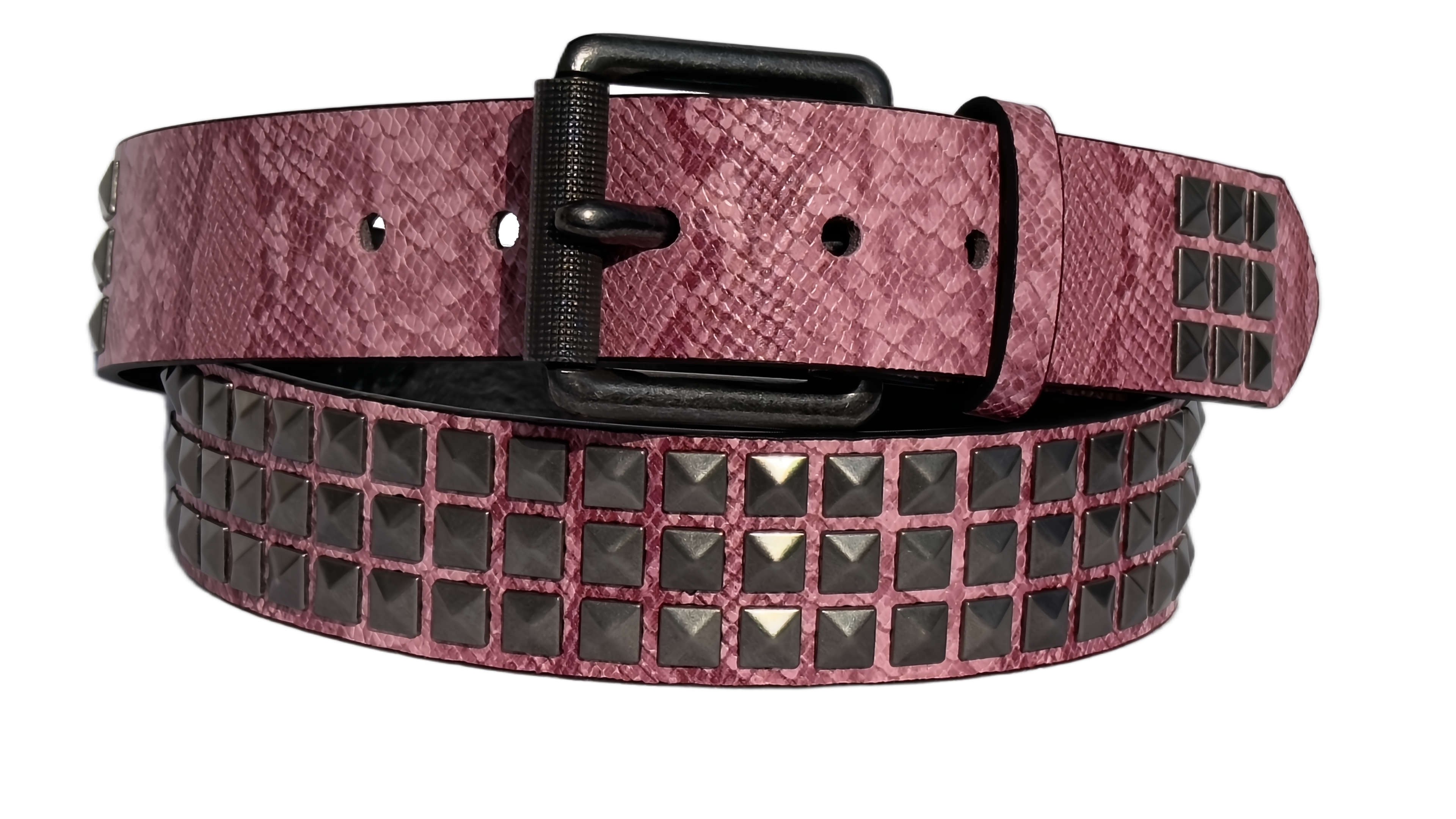 Snakeskin Belt Pink
