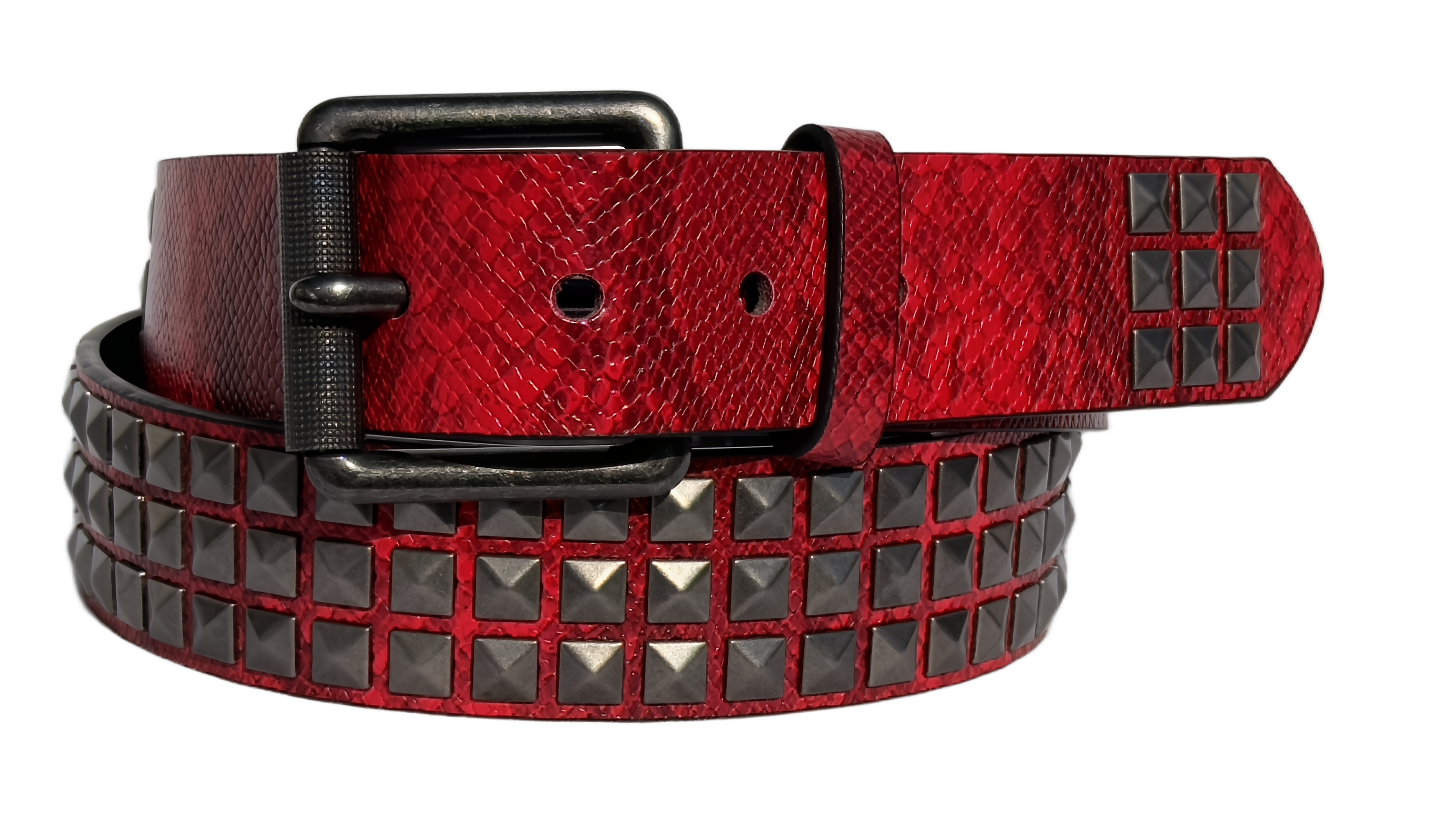 Snakeskin Belt Red